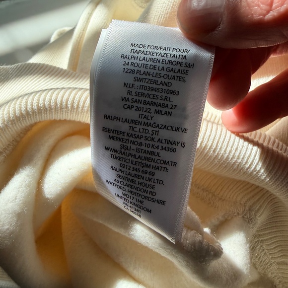 RARE Polo Ralph Lauren Cream Hybrid Sweater & Fleece Crewneck Sweatshirt, Small - Picture 13 of 16